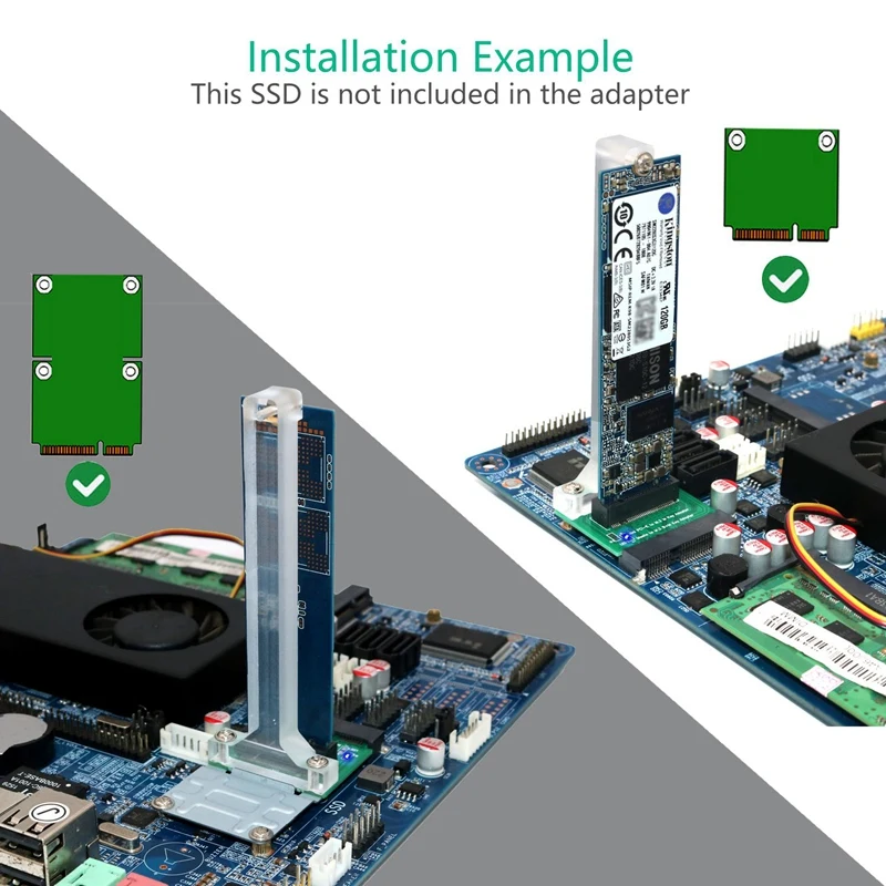 Адаптер M.2 NGFF Key M-Mini PCI-E конвертер B + M Key-MSATA для SSD 2280 NVME | Компьютеры и офис