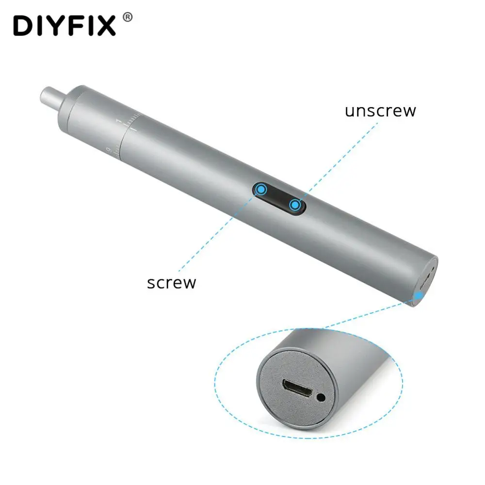 DIYFIX 20 in1 Portable Electric Screwdriver Rechargeable Cable Power With Screw Driver Kit LED Light Lithium Battery Repair Tool |