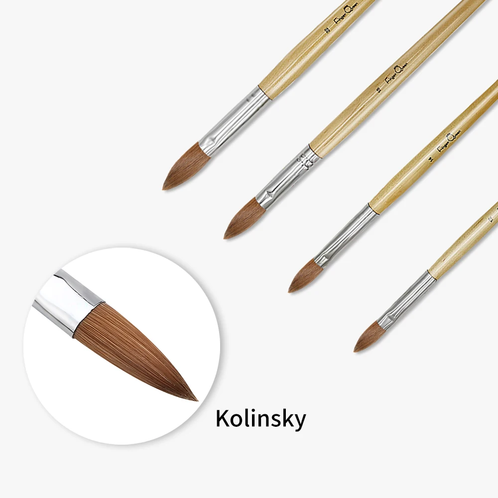 100% акриловая кисть для ногтей из соболя красная деревянная ручка дизайна