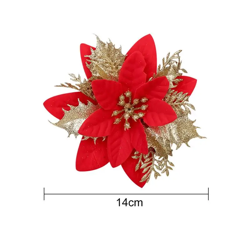 Искусственные цветы для украшения блестящие Пуансетии искусственные сделай сам