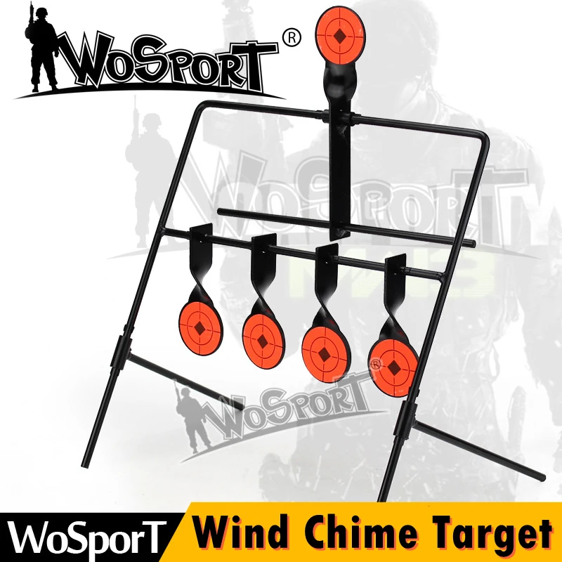 

Tactical Wind Chime Target Rotating Reset Metal Shooting Target Airsoft Paintball Indoor Outdoor Competitive Shooting Practice