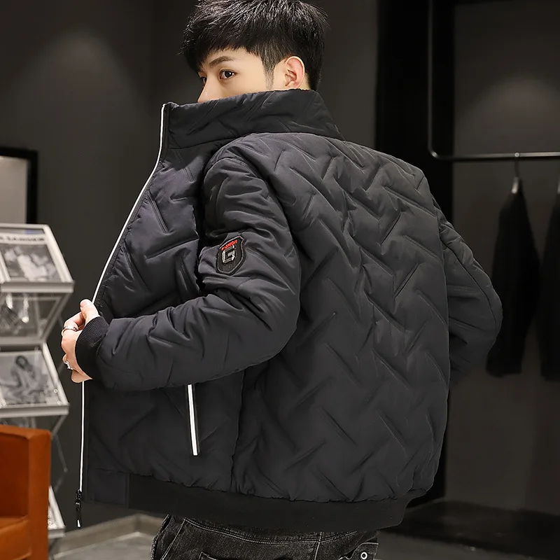 Male Coat Cotton Padded Casual LOOSE Men's Winter Coat Down Cotton Padded Jackets Handsome Jacket Stand Collar Warm Men's Jacket