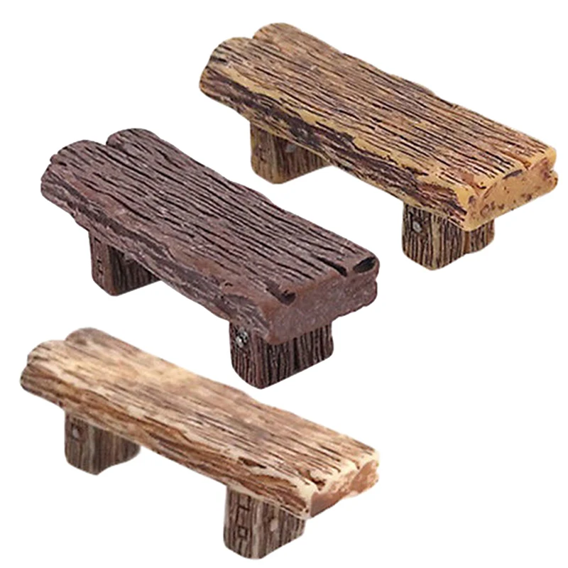 Садовая длинная деревянная скамейка Миниатюрный Кукольный дом украшение