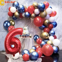 86pcs hero theme 1 9 years balloon garland arch kit red blue gold white balloons wedding birthday decorations baby shower globos
