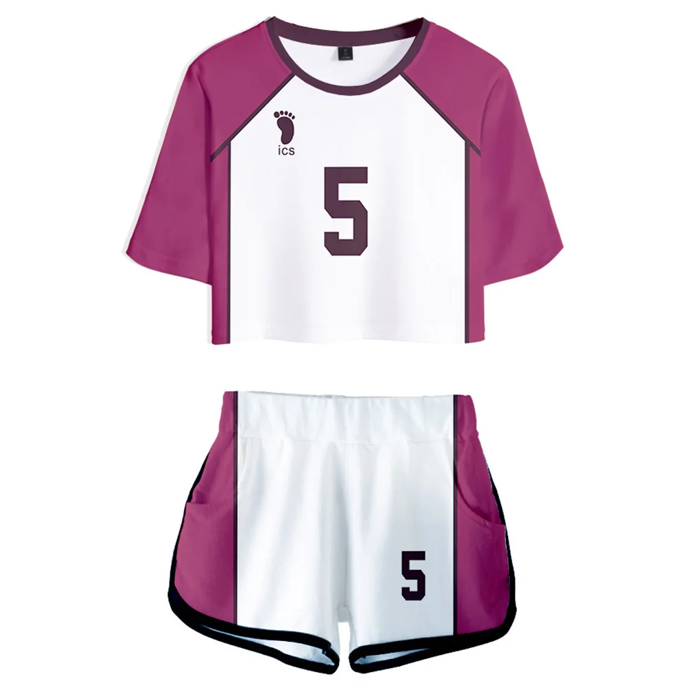 

Haikyuu Cosplay Costume Shiratorizawa School Cosplay Uniform Jersey Sportswear Top Shorts Set for Women Jerseys Uniform
