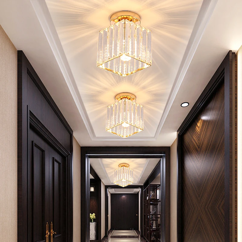 

Ceiling Light with Clear Crystal Shape Modern Industrial Ceiling Lighting Fixture for Dining Room Bedroom Kitchen Corridor