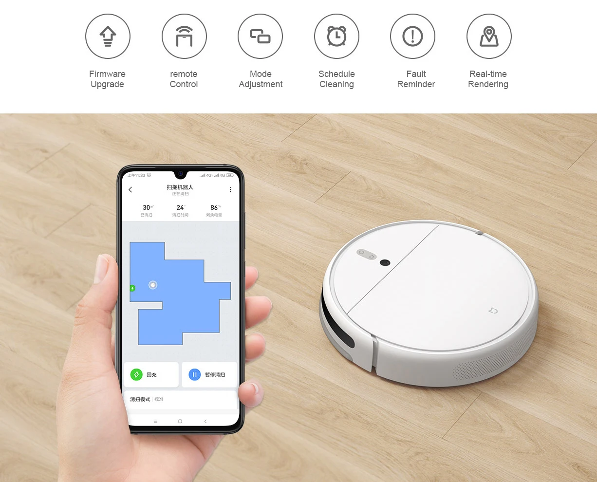 Xiaomi MIJIA 1C подметальный робот-пылесос с визуальной динамической навигацией умный резервуар для воды 2500Pa мощный всасывающий