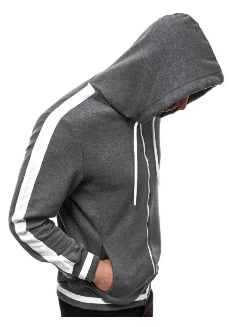 

Autumn Men's New Top Leisure Fashion Brand Sweater Men's Hooded Coat Men's Color Matching Cardigan Hoodie