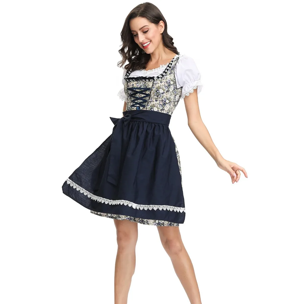 2020 Октоберфест искусственная кожа милое женское платье-дирндл традиционный