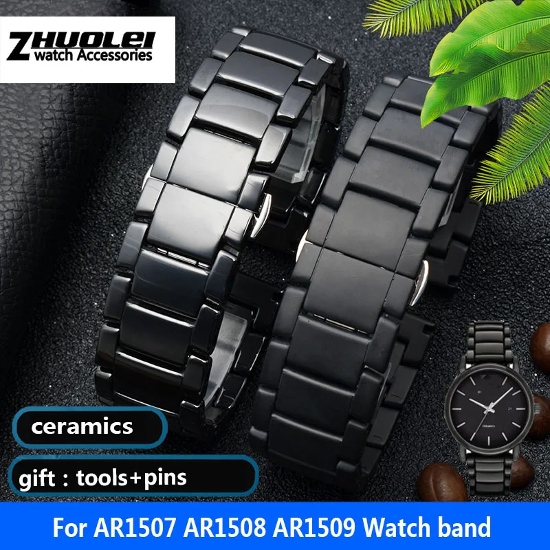 Высококачественный керамический ремешок для часов AR1507 AR1508 AR1508 samsung Galaxy watch S3 gear 46 мм ремешок для браслета 22 мм