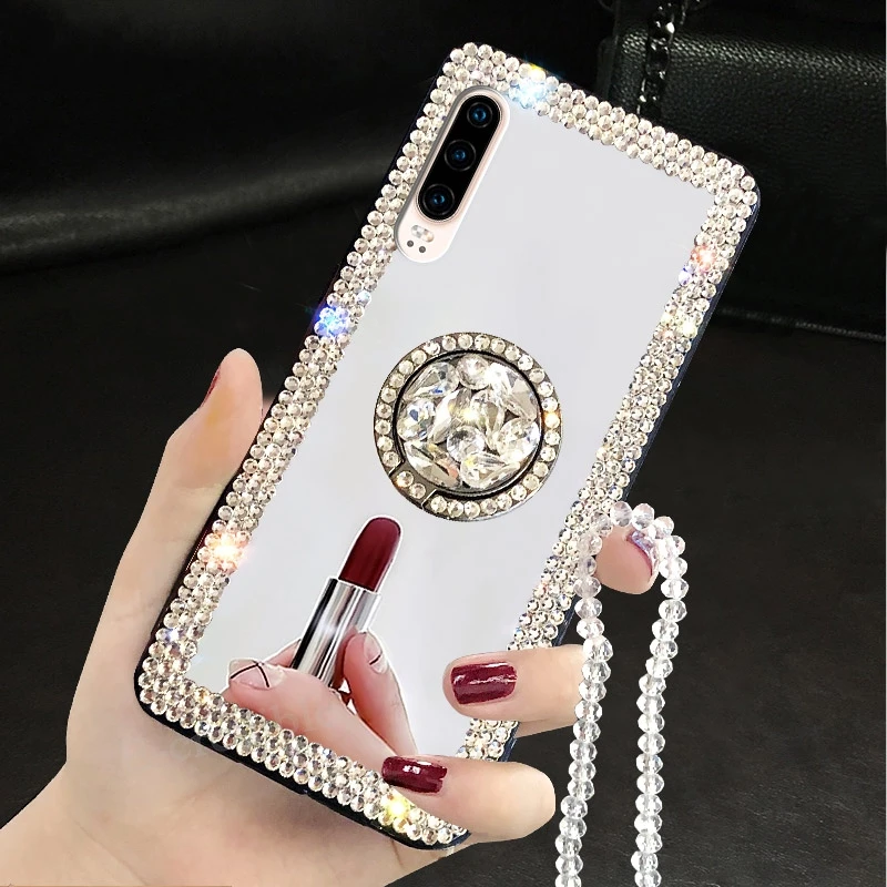 Зеркальный Алмазный чехол для OPPO RENO 5 4 Pro 4Z 6 2Z Realme C15 A5 2020 A94 A74 A72 A53 A93 Find X3 Lite мягкий