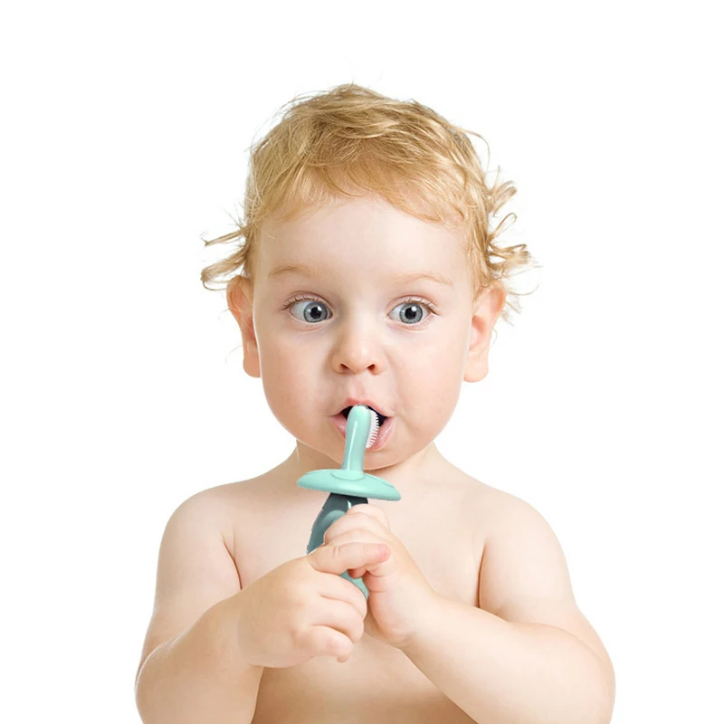 Однотонная безопасная детская зубная щетка Мягкая силиконовая Чистящая