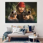 Пираты капитан Джек шелковая картина настенное искусство картина Джонни Депп Холст Плакаты и принты современные украшения для дома