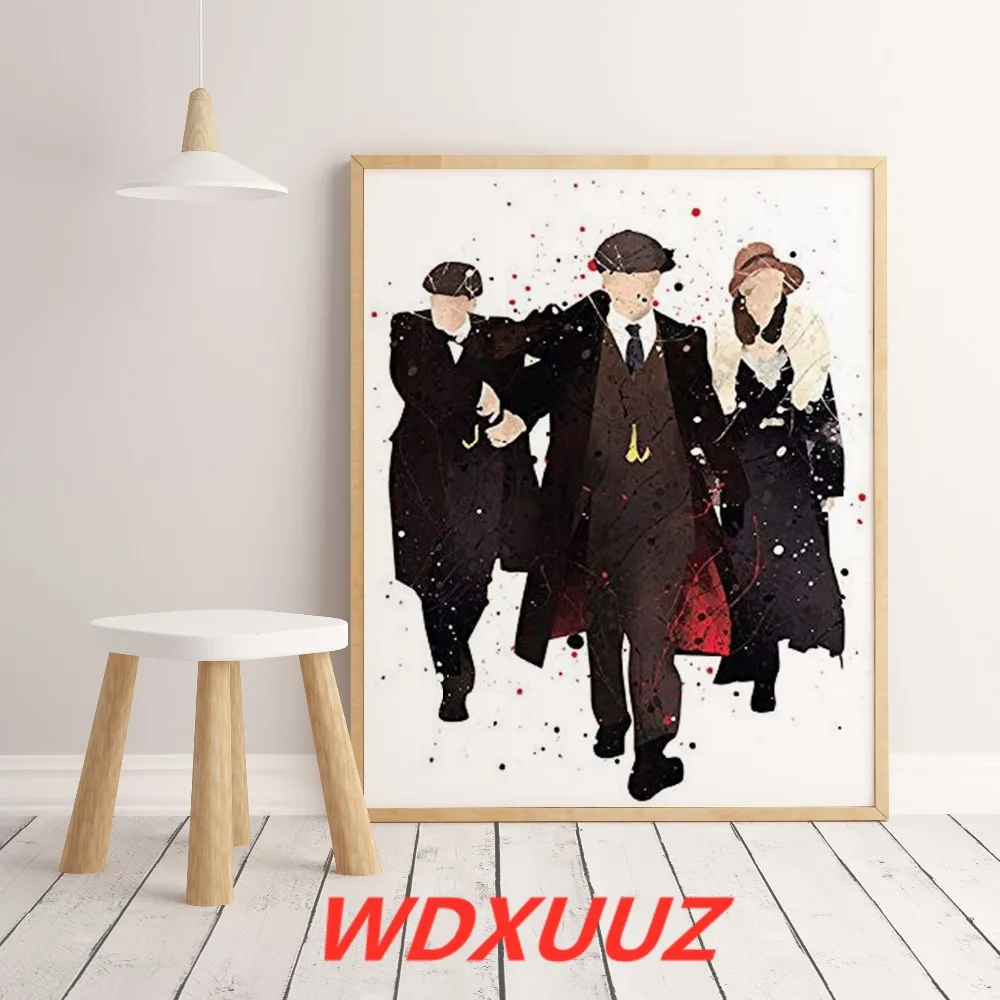 Британский сюжет с рисунком, серия ТВ, кровавый гангстер, пики, шоры, HD wtercolor, плакат, Картина на холсте, художественный декор, без рамки, o713