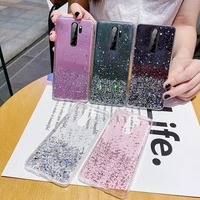ultra thin cute bling glitter silicone phone case for xiaomi redmi note 10 9 mi 12 11 t lite pro luxury stars sequins cover
