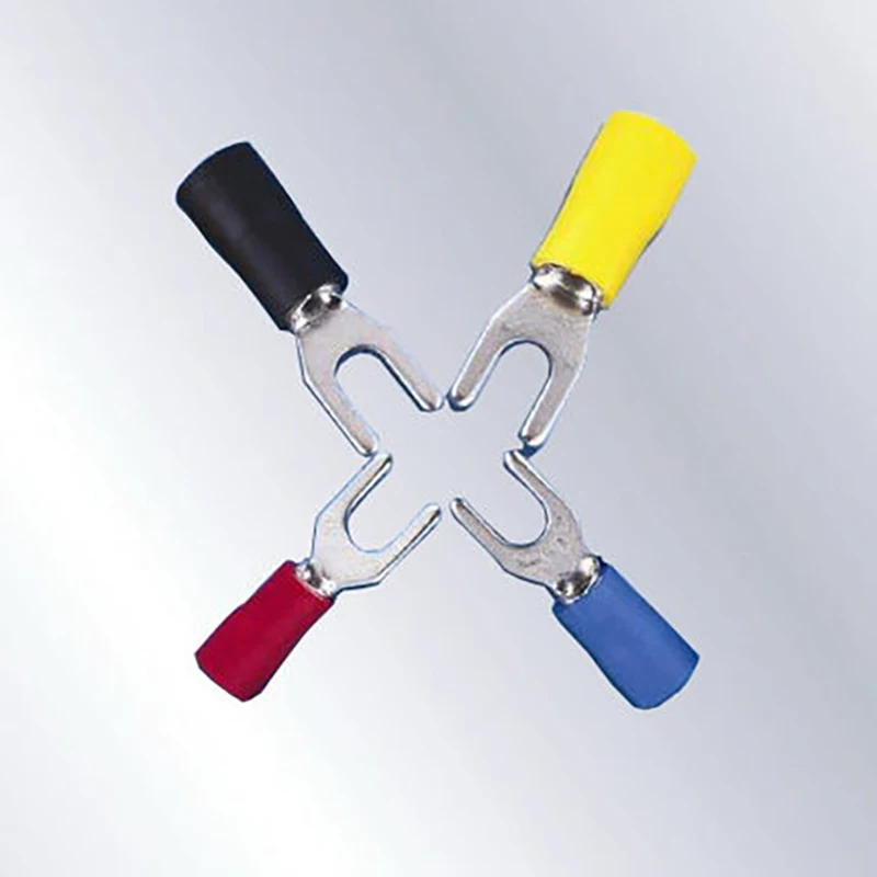 

Insulated Wiring Terminals Connector Electrical Wiring Crimp Terminal Y type 4 color Insulated Spade Fork Wire Connector