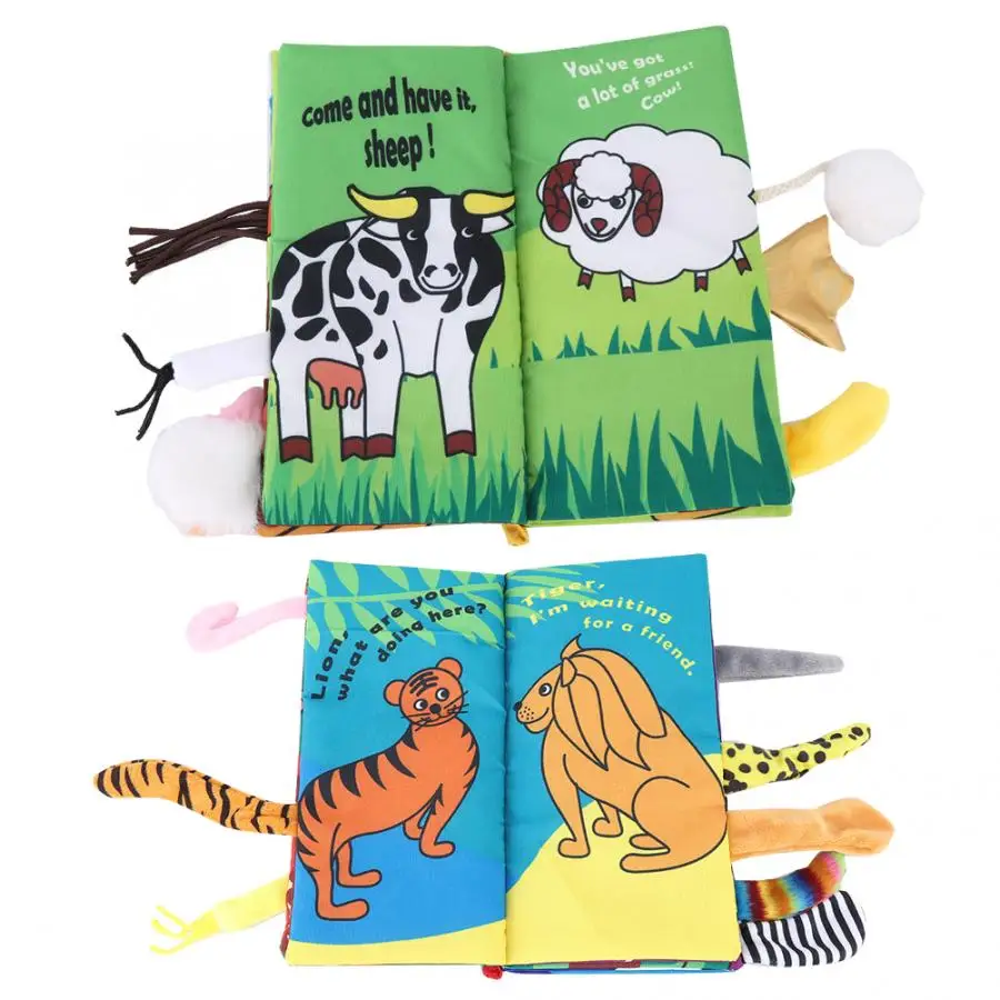 Животные стильные игрушки для новорожденных Обучающие Детские Тканевые книги