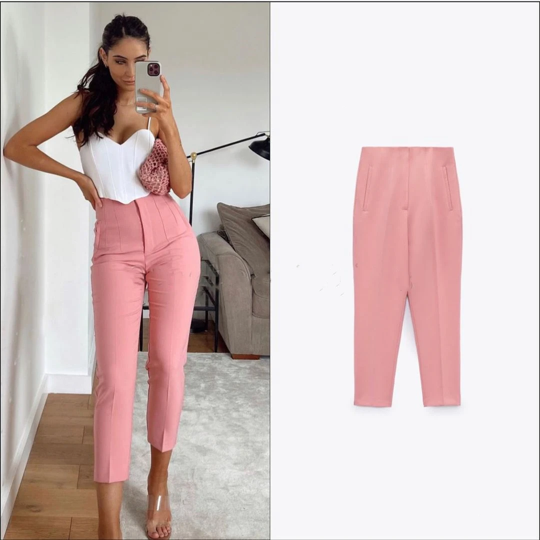 

Женские брюки, новинка весны и лета, повседневные брюки карамельных цветов, брюки с завышенной талией