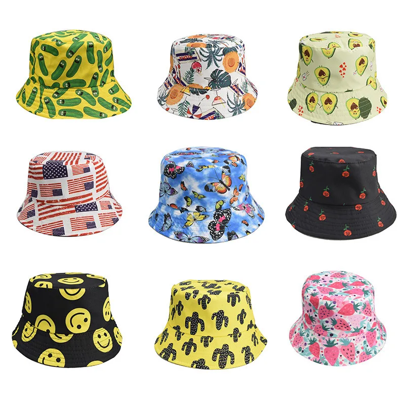 

Summer Panama Bucket Hat Hip Hop Bucket Cap Women Men Fashion Reversible Bob Chapeau Femme Floral Fisherman Hat