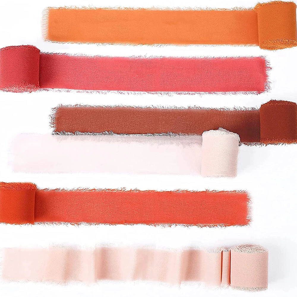 Лидер продаж шифоновая лента с необработанными краями 40 мм 5 ярдов в рулоне