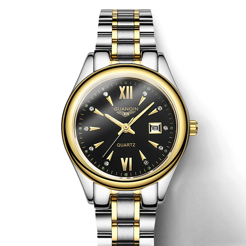 

GUANQIN 2021 Couples Watch Women Watches Waterproof Quartz Wristwatch Rhinestone Luxury Brand Gift for Lover Women/Men Clocks