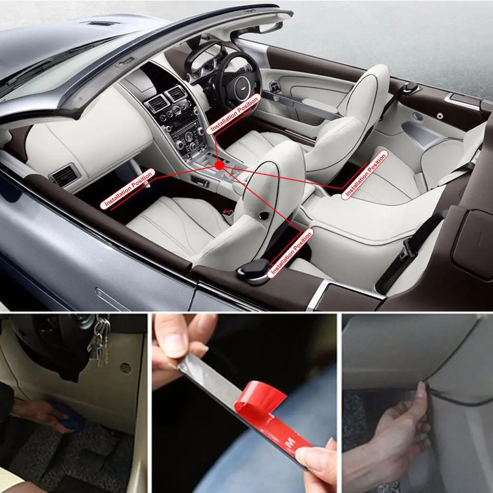 

Romantic Car Interior Light Adjustable Car Strip 48 LED Wireless 5050SMD 8W ABS