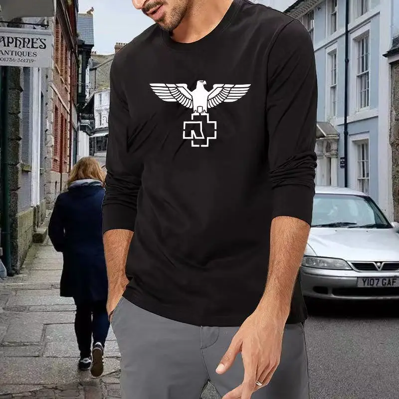 

Осенний топ с круглым вырезом, мужская повседневная модная футболка с длинными рукавами, мягкая и удобная хлопковая Футболка с 3D-принтом ми...