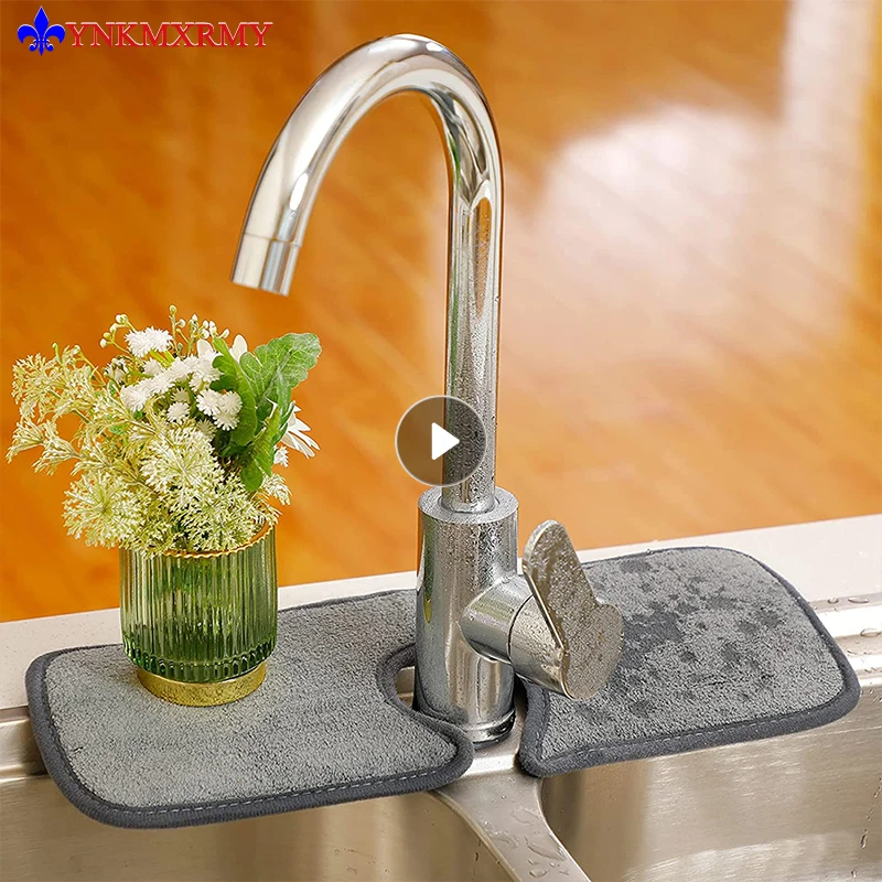 

Bathroom Mat Kitchen Cleaning Cloths Sink Splash Guard Faucet Splash Catcher Water Drying Pads For Kitchen Bathroom Accessories