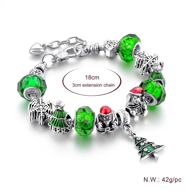 

YADA Gifts INS green Christmas tree Bracelets&Bangles For Women HOT Bracelets Charm Crystal Jewelry Christmas Bracelet BT200190