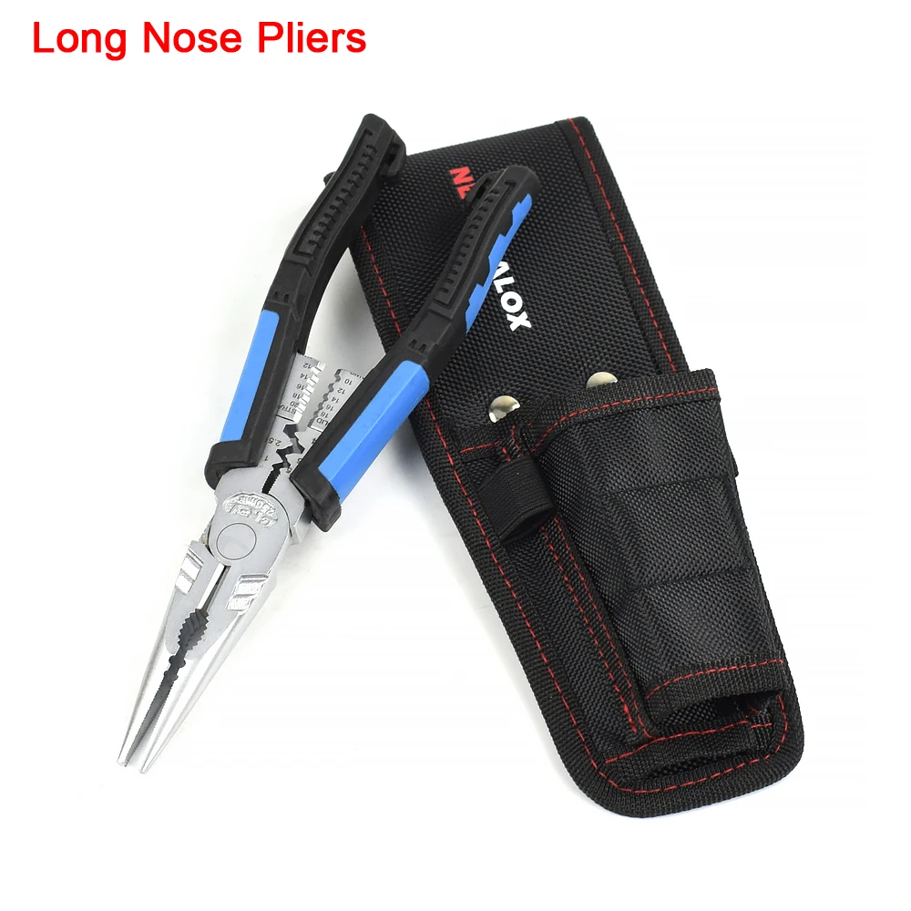 N-V1B-9 Pliers NEWACALOX " Мультитул Длинные плоскогубцы для зачистки проводов Бокорезы Плоскогубцы обжимной инструмент кусачки торцевой резки DIY ручной инструмент - Цвет: N-V1B-9 Pliers