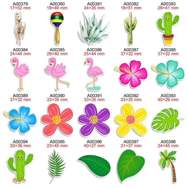 

Hot Sale Pink Flamingo Mexico Flower Cactus Pattern Planar Resin