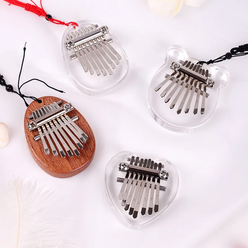 

Портативный кристально прозрачный инструмент калимба для большого пальца, 8 клавиш, мини-инструмент для фортепиано большого пальца, музыка...