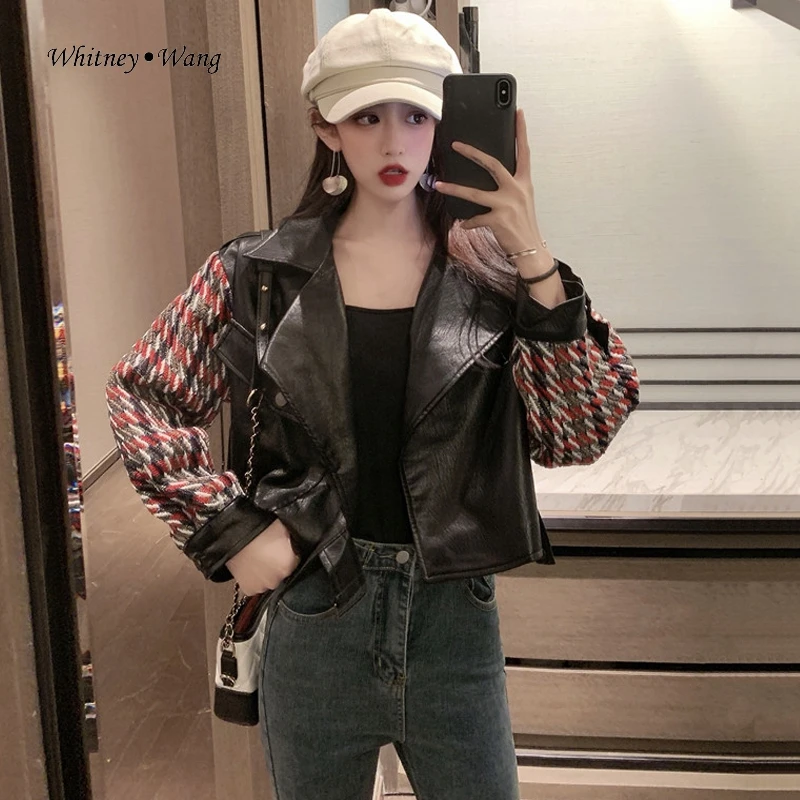 WHITNEY WANG 2019 осенне-зимняя модная уличная дизайнерская Стильная трикотажная куртка