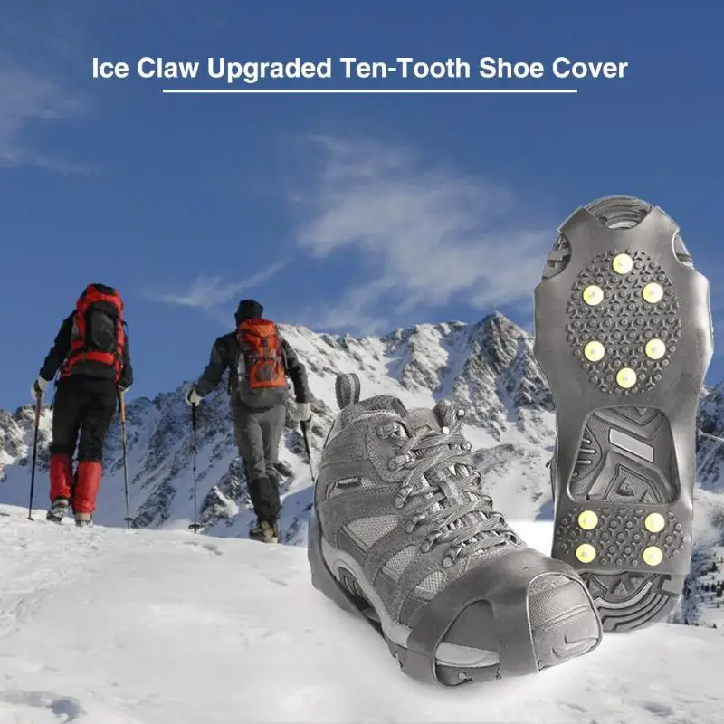 1 пара 10 шипов противоскользящие шипы для захвата льда зимнего скалолазания