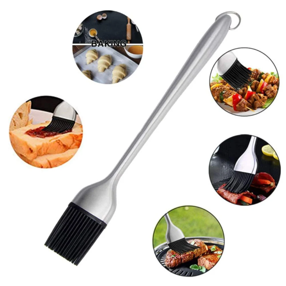 

Heat-resistant Stainless Steel Pastry Brush Anti-rust Food Grade Barbecue Grill Barbecue Baking Kitchen Cooking 100% Brand New