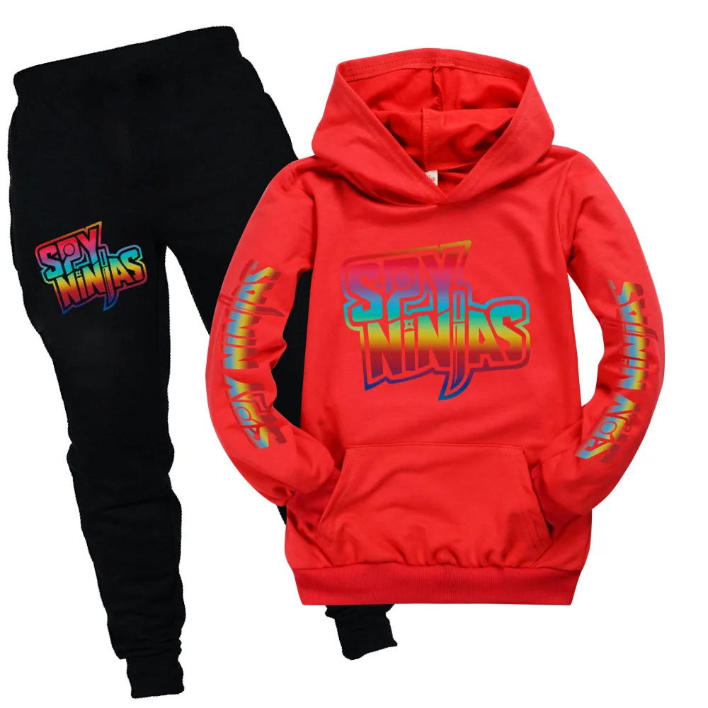 

2021 Girl Boys Spring Autumn SPY NINJA Cartoon Sports suit 2pcs set Tracksuits Kids Clothing sets Casual clothes hoodies+Pants