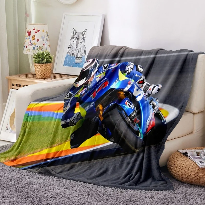 Фланелевое Одеяло с 3D рисунком гоночного автомобиля мотоциклетное одеяло из