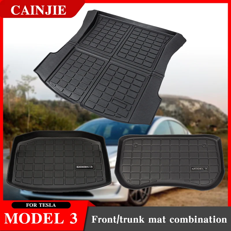 

For Tesla Model 3 2021 Accessories Trunk Mats Model3 Trunk Waterproof Pad Model Three Folded The Upper Cushion 2022