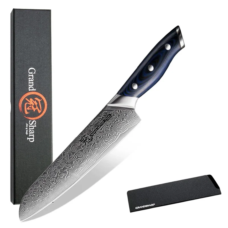 Нож Santoku 67 слоев японский дамасский нержавеющая сталь VG 10 кухонный нож шеф повара