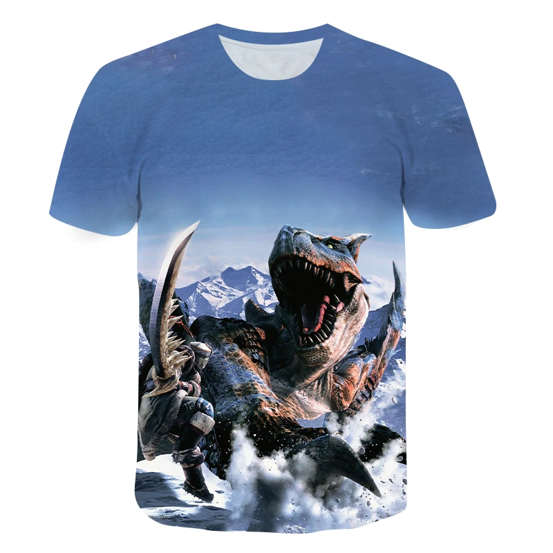 

3D Dinosaur Printed T-shirt Jurassic Park Short Sleeve Kids Boys Girls Casual Tops harajuku Tees For 4-14 Years Children T shirt