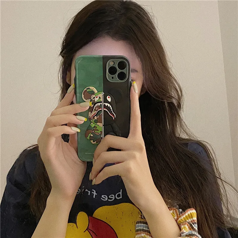 

3D Fashion Brand Bear Cartoons Accessories Phone Case For iPhone 11 12 Pro Max Mini SE2 6 7 8 Plus XS X XR Trend Creative Cover