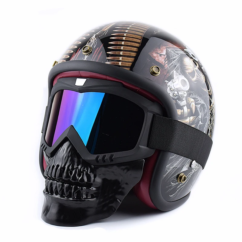 Модная крутая мотоциклетная маска для лица с черепом очки со съемным модульным