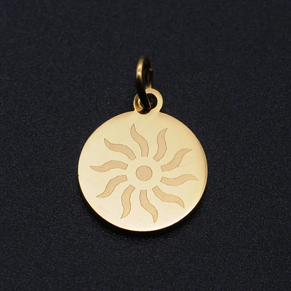 10pcs/lot Sun Feather Leaf 316L Stainless Steel DIY Charms Pendants For Making Necklace Accessories Gifts | Украшения и
