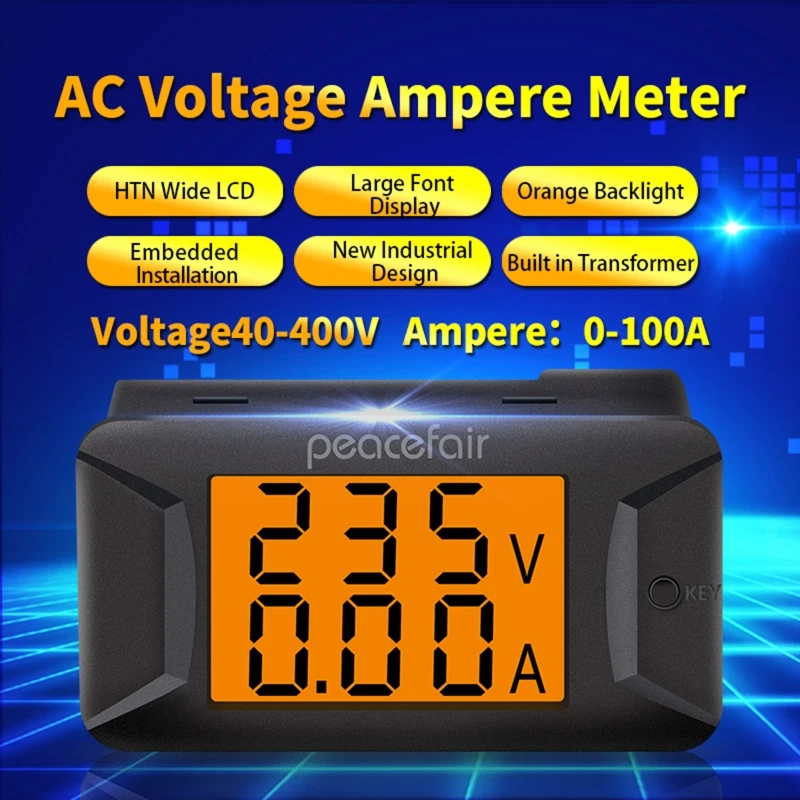 

AC 40-400V 0-100A Voltmeter Ammeter Voltage Current Meter Built-in Transformer