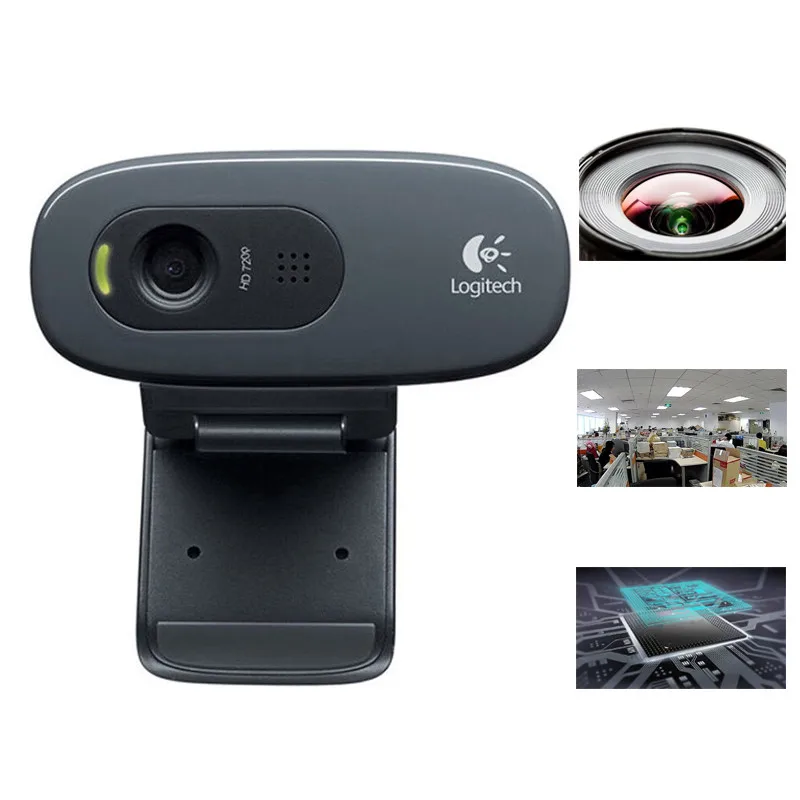 Оригинальная веб-камера Logitech C270 HD 720P USB2.0 Мини Компьютерная камера Встроенный