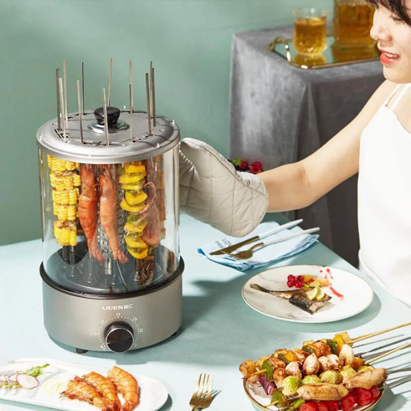 Электрические грили автоматическая вращающаяся машина для барбекю маленькая