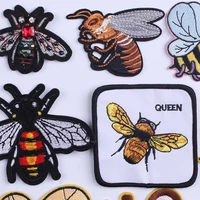 cute gold bee with wings insect embroidered patches for clothing sewing sticker sew on patch diy iron on applique on clothes