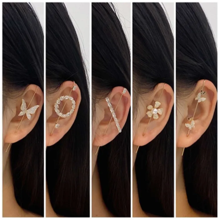

Zircon Ear Bone Clip Metal Earrings for Women Fashion Accessories