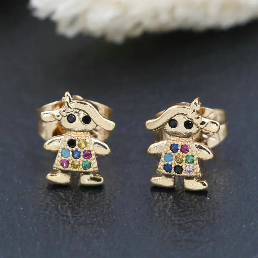 Earrings girl BPPCCR богемные блестящие хрустальные серьги от сглаза для женщин серьги золотистого цвета женские ювелирные изделия подарок Mujer Brinco - Окраска металла: Earrings girl