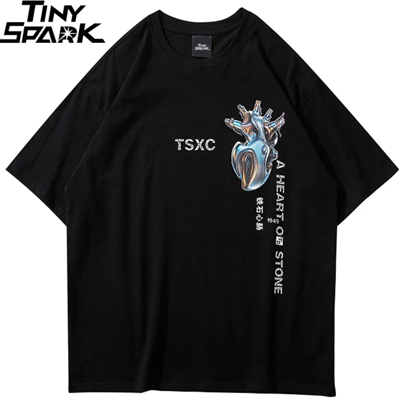 Футболка мужская хип-хоп оверсайз 2020 уличная футболка с железным сердечком